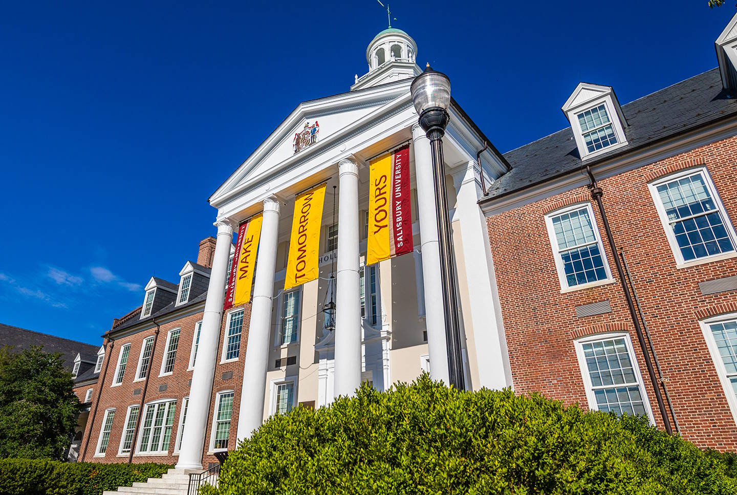 Holloway Hall with Banners