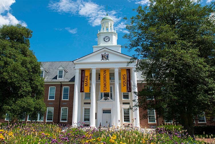 Holloway Hall with Banners