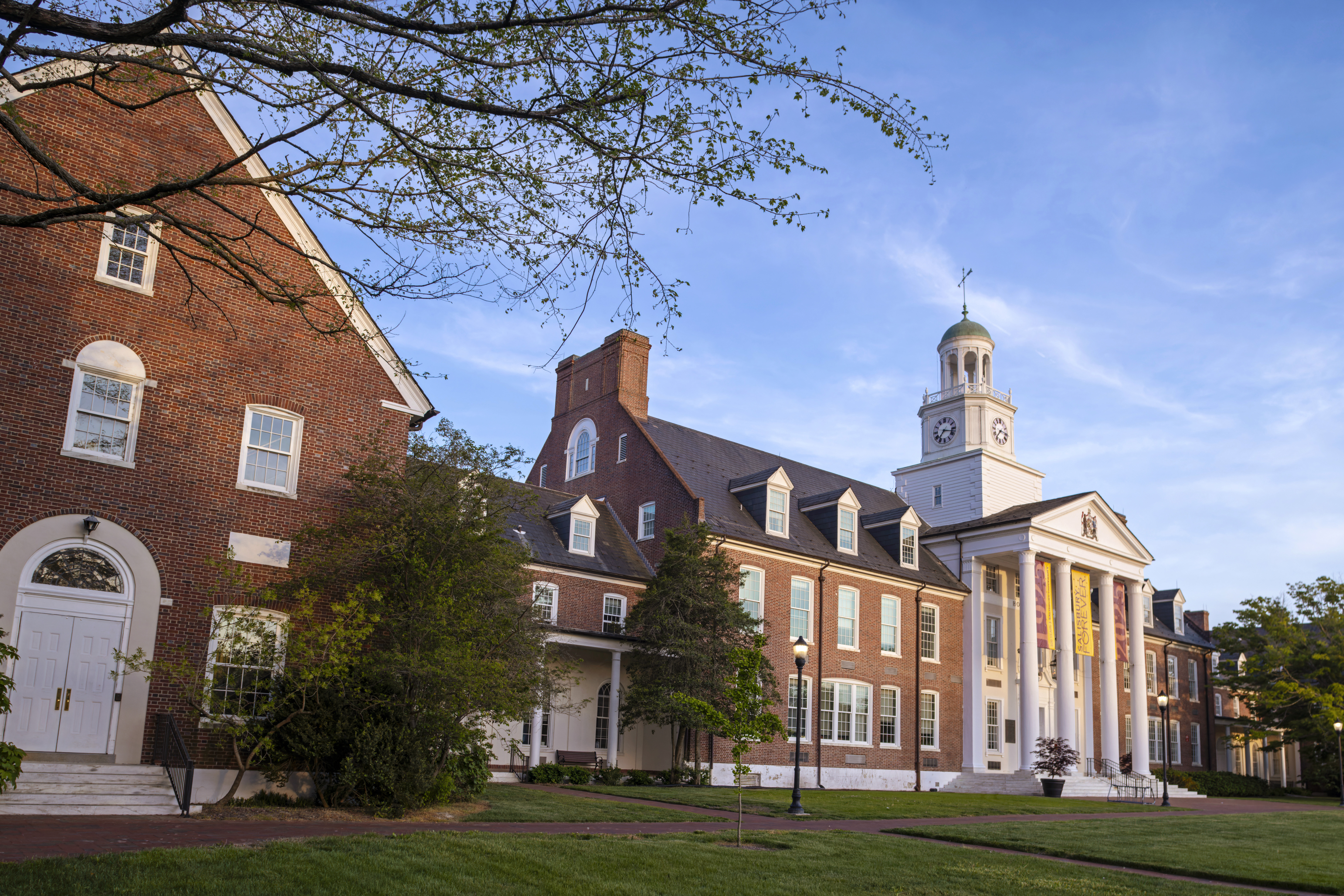 Holloway Hall with Banners